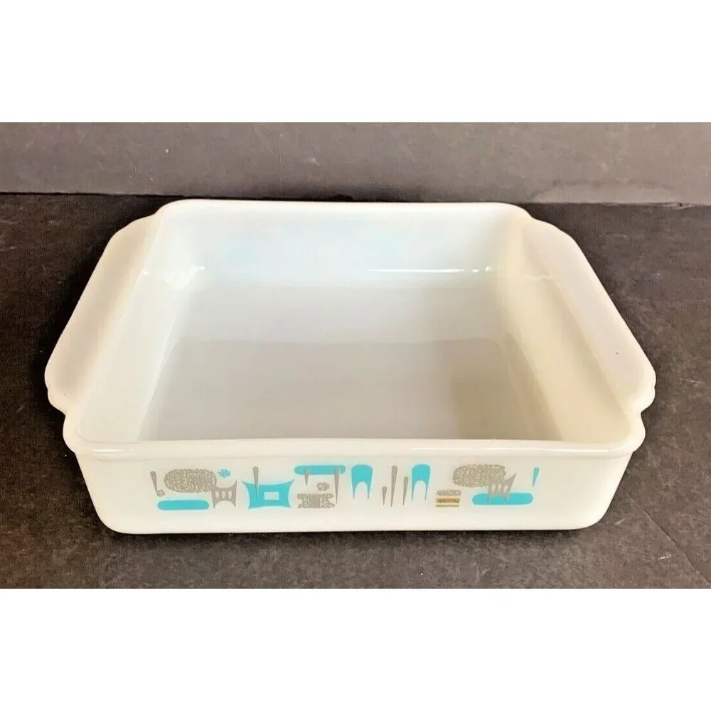 Anchor Hocking Vintage Fire King Baking Dish Atomic Blue Heaven 10